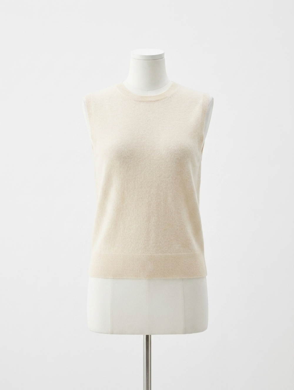 NEW WHITE + WARREN cashmere shell tank in ivory